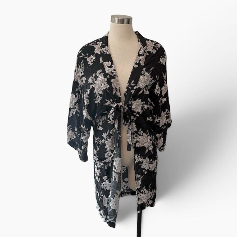 Spiritual Gangster Floral Abstract Duster Kimono Cárdigan Small One Size